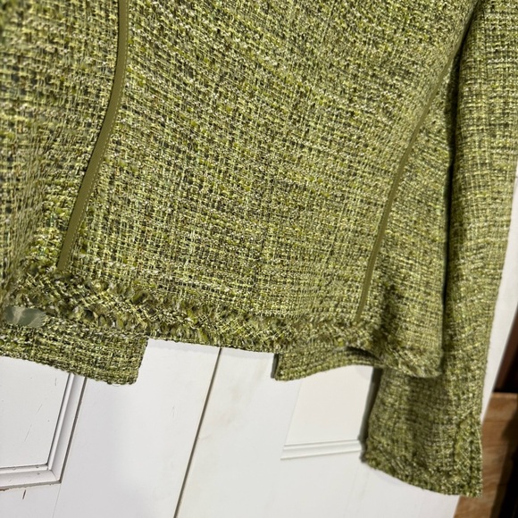 Talbots Blazer Jacket Green and Black Tweed Size 4 Made of Italian Fabric Career - Picture 10 of 12